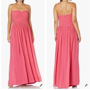 Donna Morgan‎ Silk Audrey Strapless Chiffon Gown Size 22W Color Honeysuckle
